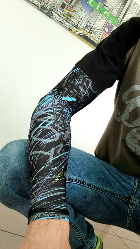 WOT RSK.ARM Manicotti Sniper Unisex Nero/Azzurro Trail Running